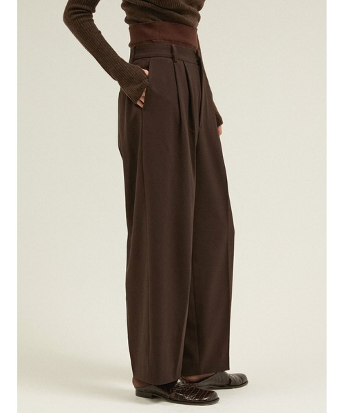LA PEAU DE GEM(ラポドゥジェム)の「ニットウォーマー付き レイヤード 2タックワイドスラックス / 【 LA PEAU DE GEM 】 knit warmer slacks(スラックス・レディース・グリーン/ブラック/ブラウン・SMALL/MEDIUM)」の17枚目の写真