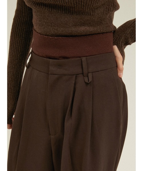 LA PEAU DE GEM(ラポドゥジェム)の「ニットウォーマー付き レイヤード 2タックワイドスラックス / 【 LA PEAU DE GEM 】 knit warmer slacks(スラックス・レディース・グリーン/ブラック/ブラウン・SMALL/MEDIUM)」の18枚目の写真