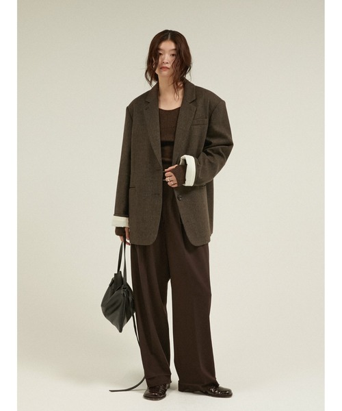 LA PEAU DE GEM(ラポドゥジェム)の「ニットウォーマー付き レイヤード 2タックワイドスラックス / 【 LA PEAU DE GEM 】 knit warmer slacks(スラックス・レディース・グリーン/ブラック/ブラウン・SMALL/MEDIUM)」の21枚目の写真