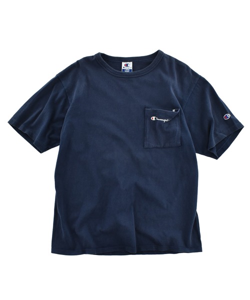 Champion(チャンピオン)の「【USED】90's Champion ポケット付き Tシャツ USA製(Tシャツ/カットソー・メンズ・ネイビー・LARGE)」の1枚目の写真