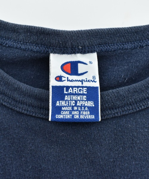 Champion(チャンピオン)の「【USED】90's Champion ポケット付き Tシャツ USA製(Tシャツ/カットソー・メンズ・ネイビー・LARGE)」の4枚目の写真