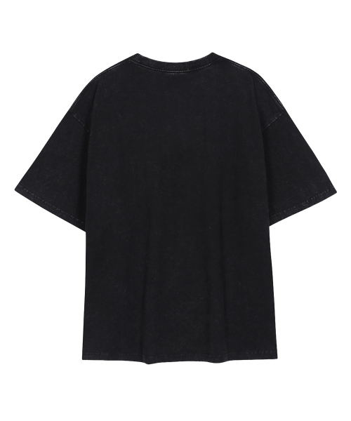 ULKIN(ウルキン)の「ムグン刺繍ヴィンテージウォッシュ半袖Tシャツ_チャコール(Tシャツ/カットソー・レディース・チャコール・ONESIZE)」の2枚目の写真