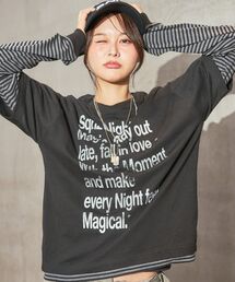 SEQUENZ（シークエンズ）の「※WEB限定   ぼかしプリントフェイクレイヤードロンT   sqnz fake layered l s tee（Tシャツ/カットソー）」