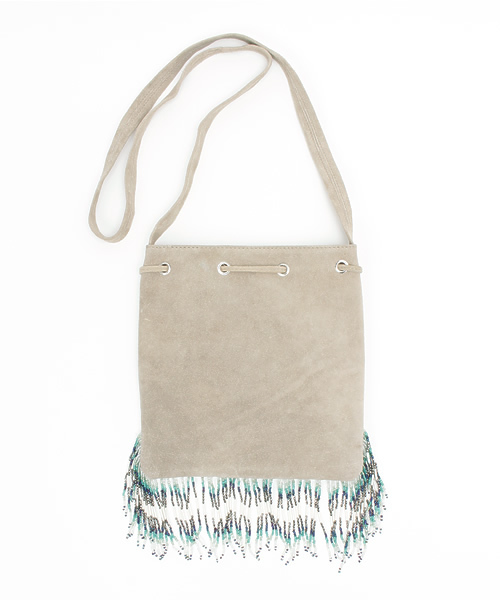 STAR MELA（スターメラ）の「STAR MELAフリンジ巾着ショルダーバッグ/702-SML-2179324（ショルダーバッグ・レディース・グレー・FREE）」の3枚目の写真