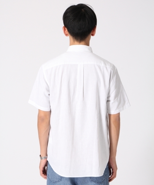 RAGEBLUE(レイジブルー)の「【フレンチリネン使用】クールマックスリネンシャツ半袖/712092(シャツ/ブラウス・メンズ・ホワイト/ネイビー/ライトブルー/オリーブ/ブラック・MEDIUM/LARGE/SMALL)」の7枚目の写真