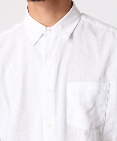 RAGEBLUE(レイジブルー)の「【フレンチリネン使用】クールマックスリネンシャツ半袖/712092(シャツ/ブラウス・メンズ・ホワイト/ネイビー/ライトブルー/オリーブ/ブラック・MEDIUM/LARGE/SMALL)」の8枚目の写真