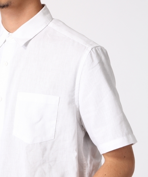 RAGEBLUE(レイジブルー)の「【フレンチリネン使用】クールマックスリネンシャツ半袖/712092(シャツ/ブラウス・メンズ・ホワイト/ネイビー/ライトブルー/オリーブ/ブラック・MEDIUM/LARGE/SMALL)」の9枚目の写真