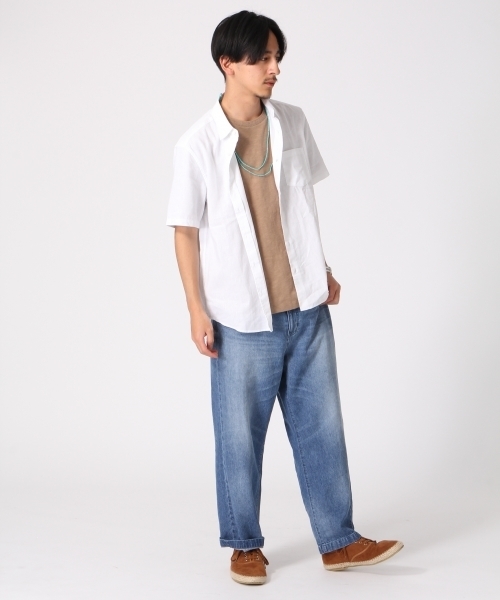 RAGEBLUE(レイジブルー)の「【フレンチリネン使用】クールマックスリネンシャツ半袖/712092(シャツ/ブラウス・メンズ・ホワイト/ネイビー/ライトブルー/オリーブ/ブラック・MEDIUM/LARGE/SMALL)」の14枚目の写真