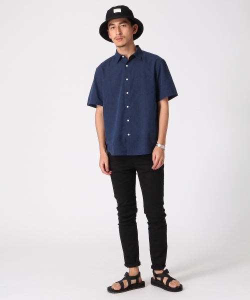 RAGEBLUE(レイジブルー)の「【フレンチリネン使用】クールマックスリネンシャツ半袖/712092(シャツ/ブラウス・メンズ・ホワイト/ネイビー/ライトブルー/オリーブ/ブラック・MEDIUM/LARGE/SMALL)」の18枚目の写真