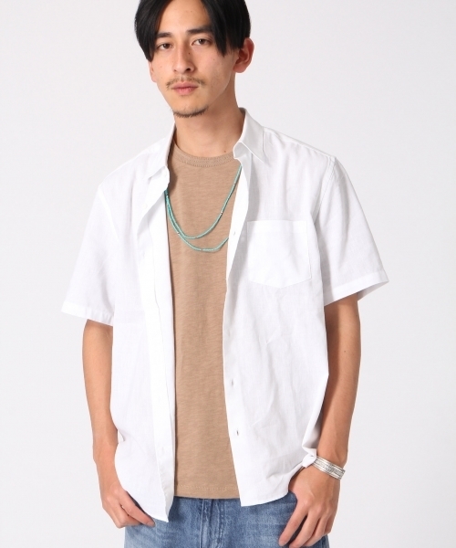 RAGEBLUE(レイジブルー)の「【フレンチリネン使用】クールマックスリネンシャツ半袖/712092(シャツ/ブラウス・メンズ・ホワイト/ネイビー/ライトブルー/オリーブ/ブラック・MEDIUM/LARGE/SMALL)」の22枚目の写真