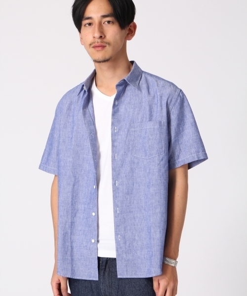 RAGEBLUE(レイジブルー)の「【フレンチリネン使用】クールマックスリネンシャツ半袖/712092(シャツ/ブラウス・メンズ・ホワイト/ネイビー/ライトブルー/オリーブ/ブラック・MEDIUM/LARGE/SMALL)」の20枚目の写真