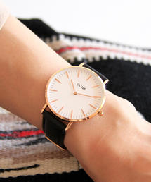 CLUSE | ＜CLUSE＞∵レザー38mmフェイスウォッチ/ピンクゴールドカラー(アナログ腕時計)