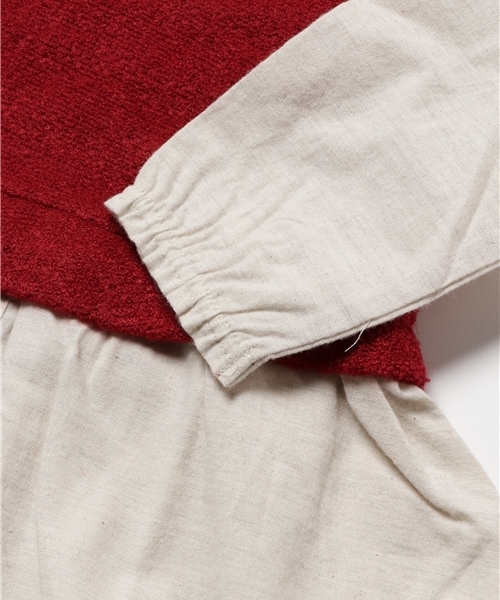 ikka（イッカ）の「【キッズ】ニットソードッキングワンピース （100～130cm）（ワンピース・キッズ・レッド/ブラウン・100cm/130cm/110cm/120cm）」の5枚目の写真