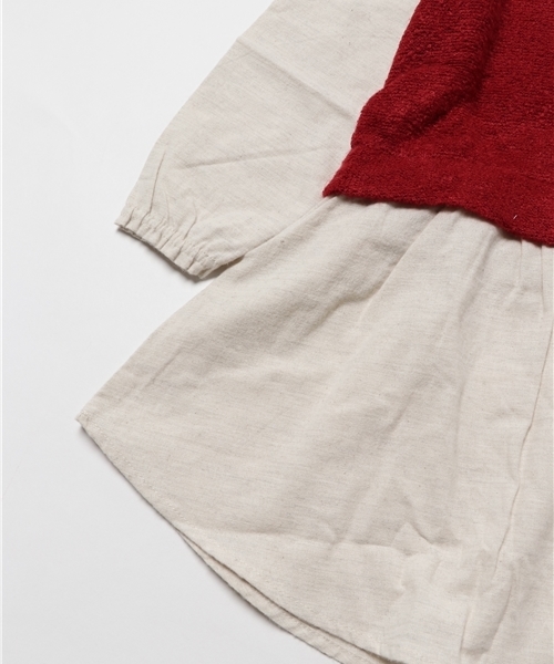 ikka（イッカ）の「【キッズ】ニットソードッキングワンピース （100～130cm）（ワンピース・キッズ・レッド/ブラウン・100cm/130cm/110cm/120cm）」の6枚目の写真
