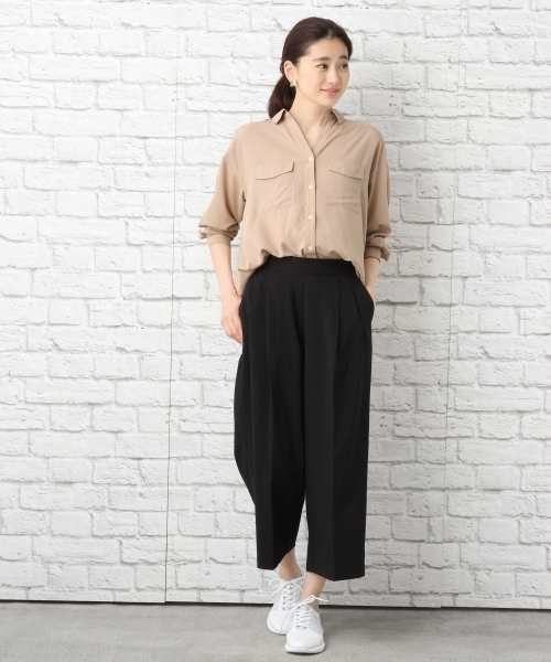 LEPSIM(レプシィム)の「TRワイドクロプドパンツ 748949(その他パンツ・レディース・ダークブラウン/オフホワイト/ブラック・LARGE/MEDIUM)」の10枚目の写真