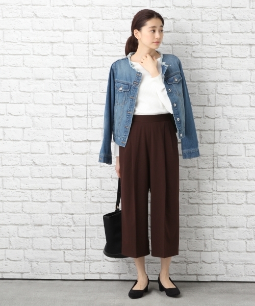 LEPSIM(レプシィム)の「TRワイドクロプドパンツ 748949(その他パンツ・レディース・ダークブラウン/オフホワイト/ブラック・LARGE/MEDIUM)」の11枚目の写真