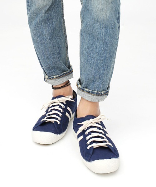 INN-STANT(インスタント)の「INN-STANT 2ラインナチュラルキャンバススニーカー(スニーカー・メンズ・ホワイト×ブルー/ブルー/インディゴブルー/カーキ/アクア/ベージュ/ナチュラル/オリーブ/ホワイト×ホワイト・41/42/43/40)」の8枚目の写真