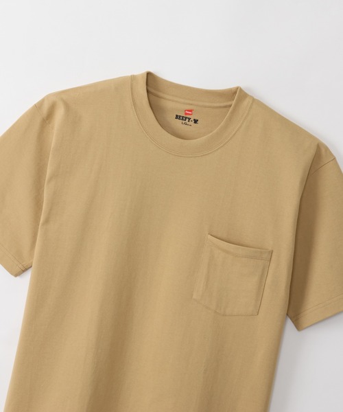 HANES（ヘインズ）の「【Hanes/ヘインズ】メンズ ビーフィー ポケットTシャツ（Tシャツ/カットソー・メンズ・ベージュ/ホワイト/ネイビー/レッド/ブラック/ヘザーグレー/グリーン系その他4/ダークグリーン/ダークパープル/ダークグレー/ロイヤルブルー/レッド系その他5/ブルー系その他2/グレー系その他2/グリーン系その他6/イエロー系その他7/ベージュ系その他3・X-LARGE/MEDIUM/LARGE/X-SMALL/SMALL）」の7枚目の写真