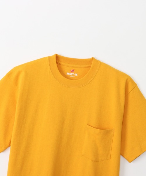 HANES（ヘインズ）の「【Hanes/ヘインズ】メンズ ビーフィー ポケットTシャツ（Tシャツ/カットソー・メンズ・ベージュ/ホワイト/ネイビー/レッド/ブラック/ヘザーグレー/グリーン系その他4/ダークグリーン/ダークパープル/ダークグレー/ロイヤルブルー/レッド系その他5/ブルー系その他2/グレー系その他2/グリーン系その他6/イエロー系その他7/ベージュ系その他3・X-LARGE/MEDIUM/LARGE/X-SMALL/SMALL）」の21枚目の写真