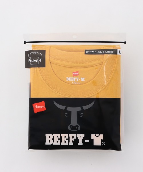 HANES（ヘインズ）の「【Hanes/ヘインズ】メンズ ビーフィー ポケットTシャツ（Tシャツ/カットソー・メンズ・ベージュ/ホワイト/ネイビー/レッド/ブラック/ヘザーグレー/グリーン系その他4/ダークグリーン/ダークパープル/ダークグレー/ロイヤルブルー/レッド系その他5/ブルー系その他2/グレー系その他2/グリーン系その他6/イエロー系その他7/ベージュ系その他3・X-LARGE/MEDIUM/LARGE/X-SMALL/SMALL）」の19枚目の写真