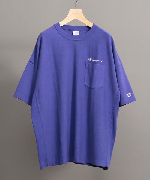 Champion（チャンピオン）の「【別注】 ＜CHAMPION(チャンピオン）＞ REVERSE WEAVE TEE/Tシャツ ◆（Tシャツ/カットソー・メンズ・ホワイト/ブラック/ダークブラウン/パープル・LARGE/SMALL/MEDIUM）」の4枚目の写真