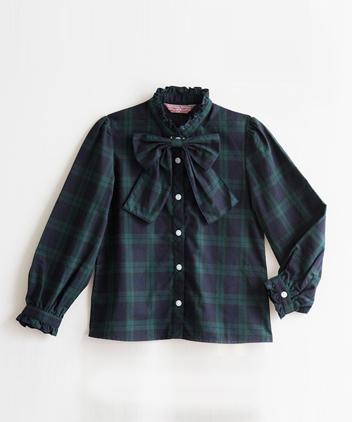 Catherine Cottage（キャサリンコテージ）の「リボン付きフォーマル長袖ブラウス（シャツ/ブラウス・キッズ・グレー/ブルー/グリーン・110/130/165/160）」の3枚目の写真