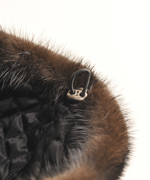 sankyo shokai(サンキョウショウカイ)の「ミンクファーキャスケット帽子(キャスケット・レディース・ブラック/ダークブラウン/グレー・フリー)」の7枚目の写真