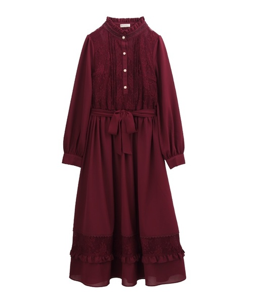 ロングワンピース レーシーワンピース axes femme（アクシーズファム）の「レーシーロングワンピ