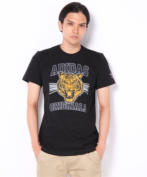 adidas Originals（アディダスオリジナルス）の「アディダス アニマル カレッジ系 Tシャツ<ST HUSTLE TEE>（Tシャツ/カットソー・メンズ・ホワイト/ブラック・MEDIUM/LARGE/X-LARGE）」の2枚目の写真