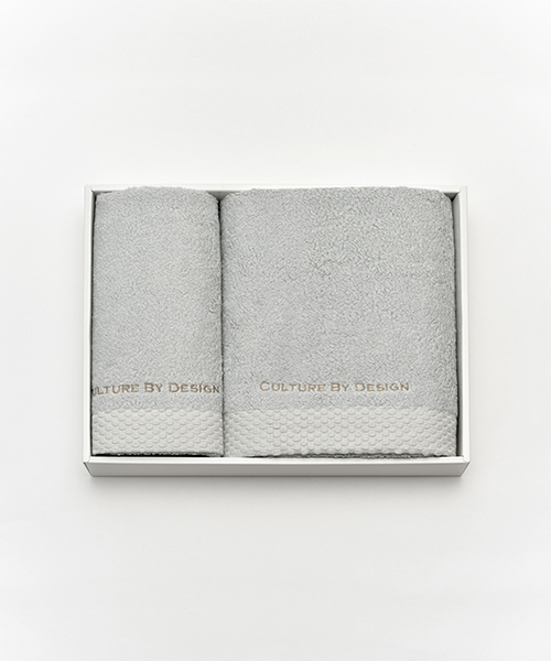 CULTURE BY DESIGN(カルチャーバイデザイン)の「COTTON BATH&FACE TOWEL SET/コットンバス&フェイスタオル セット(タオル)」|グレー
