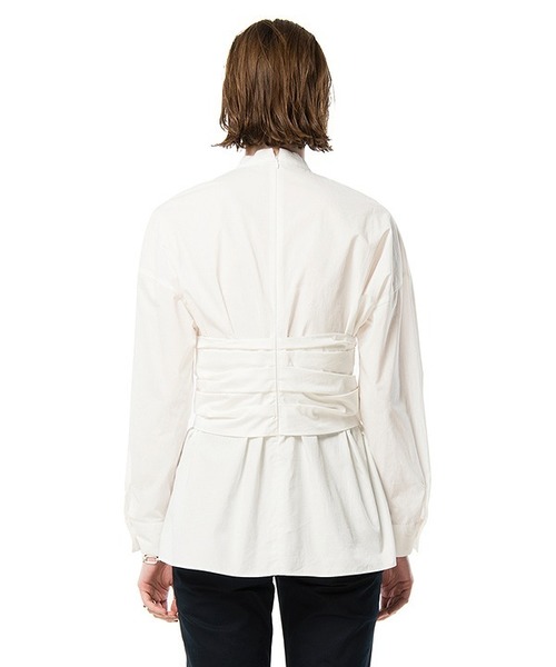 シャツ+ブラウス(長袖+七分) CLANE - CLANE ROLL NECK WIDE SHIRT CLANE（クラネ）の「SIDE SLIT BIG SHIRT（シャツ/ブラウス