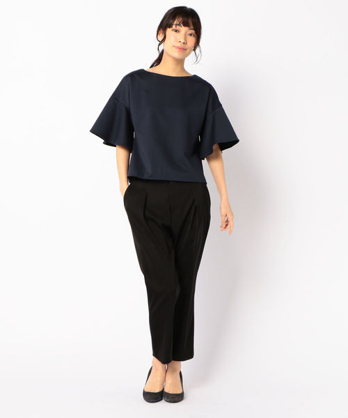 SHIPS(シップス)の「フレアスリーブプルオーバー(Tシャツ/カットソー・レディース・ネイビー/オフホワイト・ONE SIZE)」の4枚目の写真