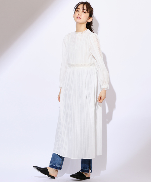 CIAOPANIC(チャオパニック)の「レースピンタックワンピース(ワンピース・レディース・ホワイト/ブラック・FREE)」の13枚目の写真