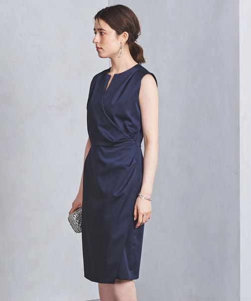 UNITED ARROWS(ユナイテッドアローズ)の「UBCS タックドレープ ワンピース(ワンピース・レディース・ネイビー/ワインレッド・36/38/40)」の2枚目の写真