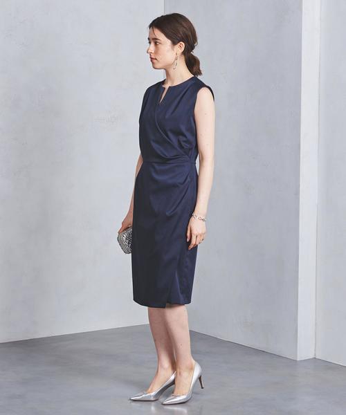 UNITED ARROWS(ユナイテッドアローズ)の「UBCS タックドレープ ワンピース(ワンピース・レディース・ネイビー/ワインレッド・36/38/40)」の4枚目の写真