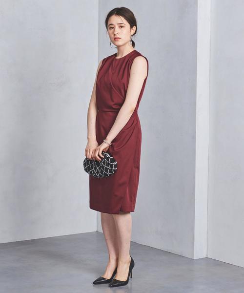 UNITED ARROWS(ユナイテッドアローズ)の「UBCS タックドレープ ワンピース(ワンピース・レディース・ネイビー/ワインレッド・36/38/40)」の3枚目の写真