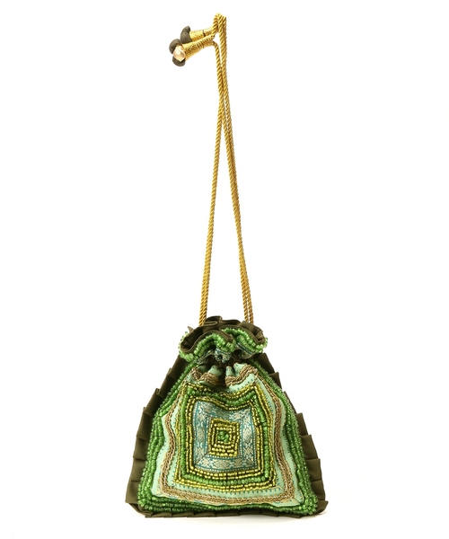 SLOBE IENA（スローブイエナ）の「WIFFLE ビーズバッグ◆（ハンドバッグ・レディース・ブラック/グリーン/ボルドー・FREE）」の2枚目の写真