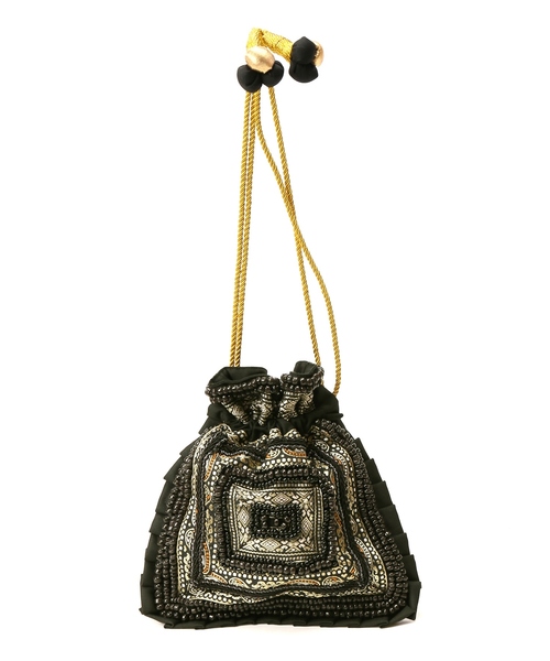 SLOBE IENA（スローブイエナ）の「WIFFLE ビーズバッグ◆（ハンドバッグ・レディース・ブラック/グリーン/ボルドー・FREE）」の4枚目の写真