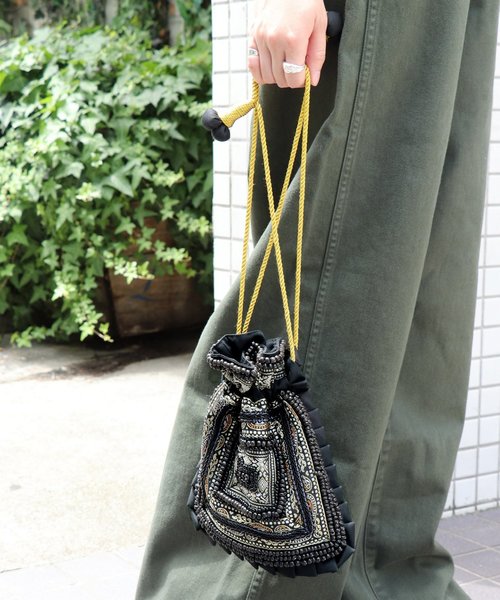 SLOBE IENA（スローブイエナ）の「WIFFLE ビーズバッグ◆（ハンドバッグ・レディース・ブラック/グリーン/ボルドー・FREE）」の17枚目の写真