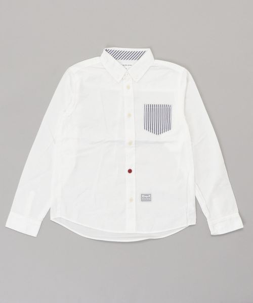 GLOBAL WORK（グローバルワーク）の「【ジュニア】ムジガラシャツ長袖/802751（シャツ/ブラウス・キッズ・ホワイト/ネイビー/ブラック・MEDIUM/LARGE）」の5枚目の写真