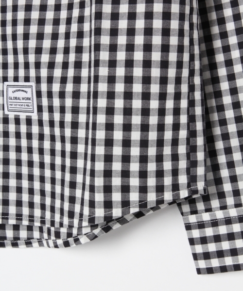 GLOBAL WORK（グローバルワーク）の「【ジュニア】ムジガラシャツ長袖/802751（シャツ/ブラウス・キッズ・ホワイト/ネイビー/ブラック・MEDIUM/LARGE）」の12枚目の写真