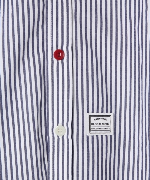 GLOBAL WORK（グローバルワーク）の「【ジュニア】ムジガラシャツ長袖/802751（シャツ/ブラウス・キッズ・ホワイト/ネイビー/ブラック・MEDIUM/LARGE）」の17枚目の写真