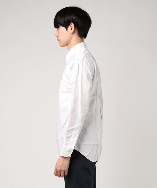 THE BASICS(ザ ベーシックス)の「THE BASICS / ザ ベーシックス スーピマオックスロングスリーブ(シャツ/ブラウス・メンズ・ホワイト/グレー・M/L)」の3枚目の写真