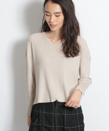 niko and... | VISナイロンリブVネックプルオーバー(ニット/セーター)