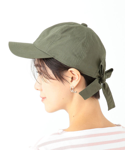 Ray BEAMS（レイビームス）の「Casselini × Ray BEAMS / 別注 リボン キャップ（キャップ・レディース・ライトグレー/ブラック/オリーブ・ONE SIZE）」の6枚目の写真