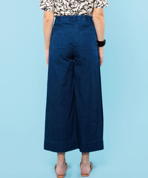 JETSET SOLO PLUS (ジェットセットソロプラス)の「ワイドクロップドデニムパンツ(デニムパンツ・レディース・オフホワイト/インディゴブルー・24/25)」の3枚目の写真