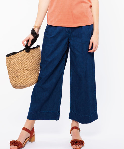 JETSET SOLO PLUS (ジェットセットソロプラス)の「ワイドクロップドデニムパンツ(デニムパンツ・レディース・オフホワイト/インディゴブルー・24/25)」の8枚目の写真