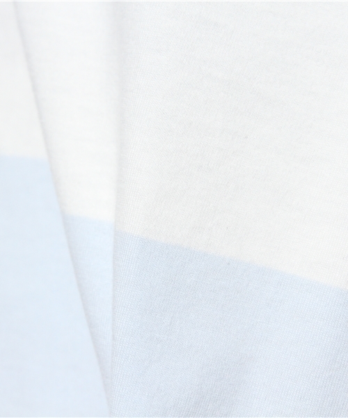 BEAMS BOY（ビームスボーイ）の「BEAMS BOY / 9cm ボーダー ビッグTシャツ（Tシャツ/カットソー・レディース・ピンク/クリーム/サックスブルー/ブラック・ONE SIZE）」の6枚目の写真