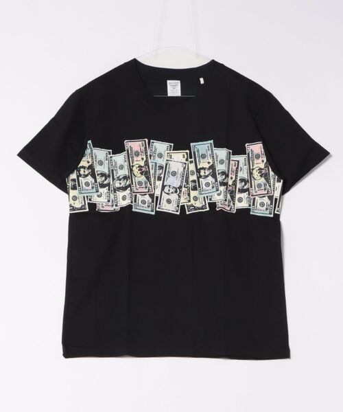 HOUSTON(ヒューストン)の「【HOUSTON】PRINT TEE ($)(Tシャツ/カットソー・メンズ・ホワイト/ブラック/グレー/オリーブ・MEDIUM/X-LARGE/LARGE)」の2枚目の写真