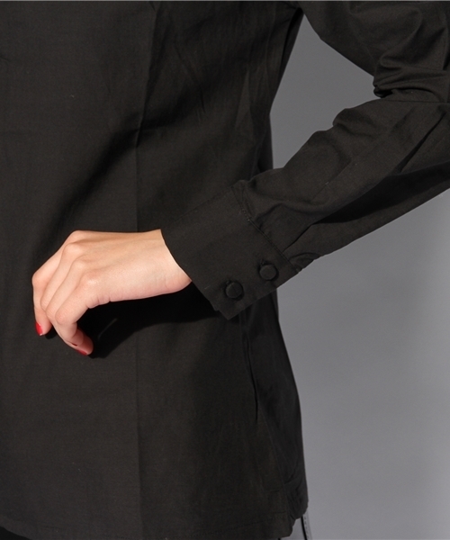 ROSE BUD（ローズバッド）の「LBL-14138 STAND/C L/S BIJOU BLOUSE（シャツ/ブラウス・レディース・ホワイト/ブラック・ONE SIZE）」の5枚目の写真